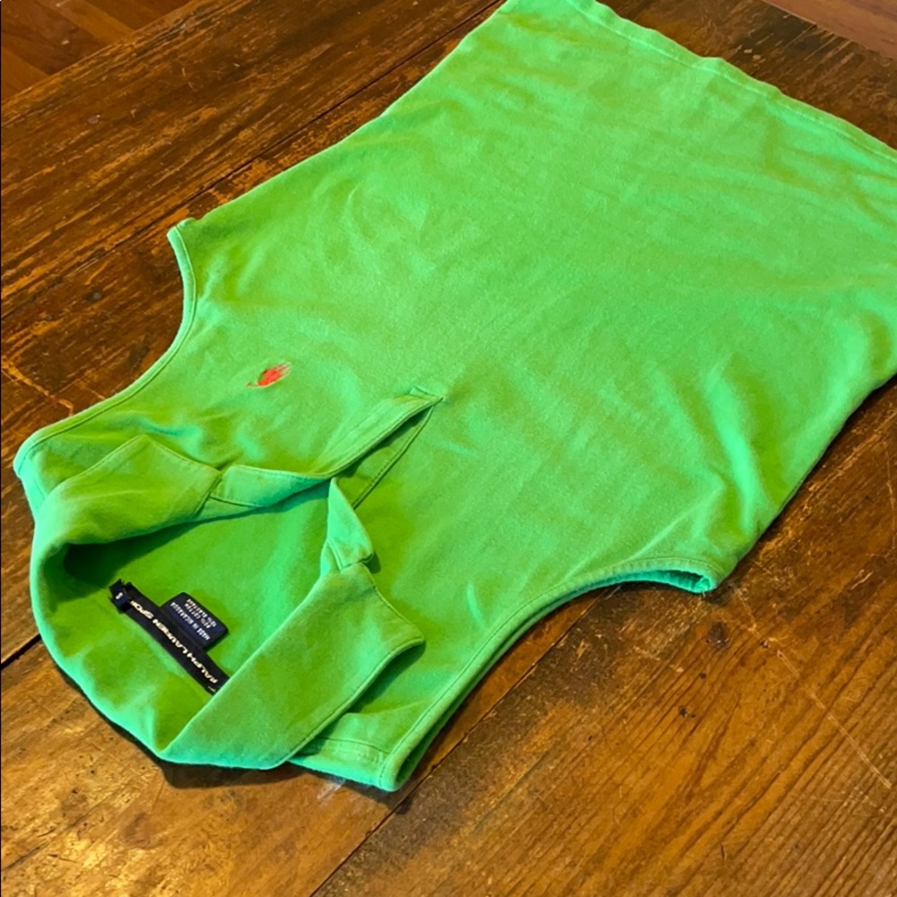RL SPORT 💚 SLEEVELESS STRECH GREEN GOLF POLO